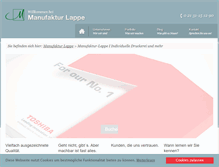 Tablet Screenshot of manufaktur-lappe.de